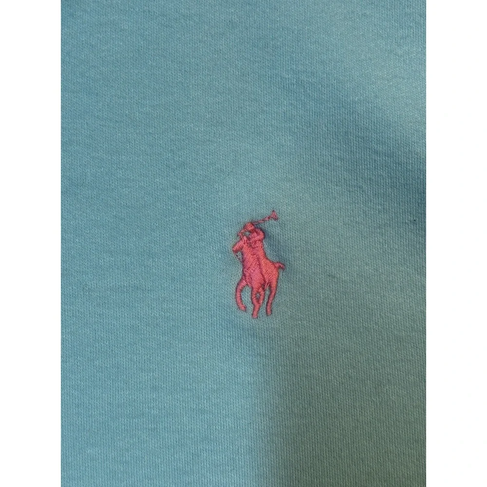 Vintage Ralph Lauren Polo Men's Shirt Large Turquoise‎ Pink Pony Preppy Blue